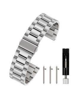 Berfine Quick Release Watch Strap,16mm 18mm 20mm 22mm 24mm Premium Solid Stainless Steel Watch Band Replacement