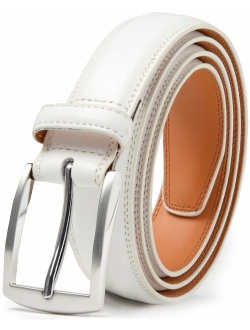 Mark Fred Men's Genuine Leather Dress Belt, Handmade, 100% Cow Leather