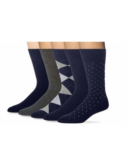 KM Legend Men's Dress Socks, Assorted 5 Pair Pack