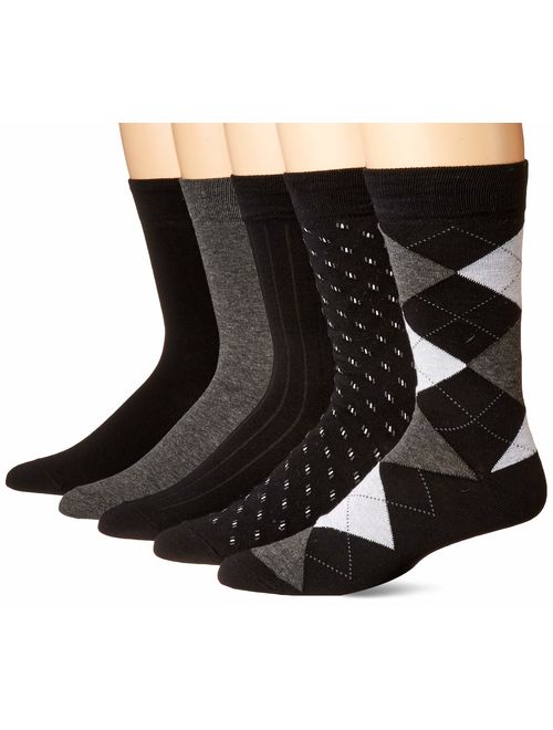 KM Legend Men's Dress Socks, Assorted 5 Pair Pack