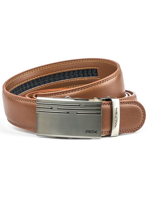 Ratchet Click Belts for Men | Mens Comfort Genuine Leather Belt with Automatic Buckle & Gift Box