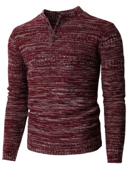 H2H Mens Casual Slim Fit Pullover Sweaters Long Sleeve Cable Knitted Sweater with Button Closure