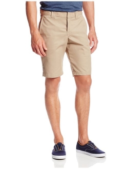 Slim Fit 11 Inch Solid Above Knee Regular Fit Flex Work Short