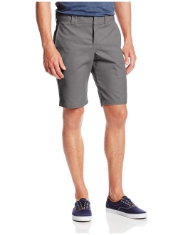 Slim Fit 11 Inch Solid Above Knee Regular Fit Flex Work Short