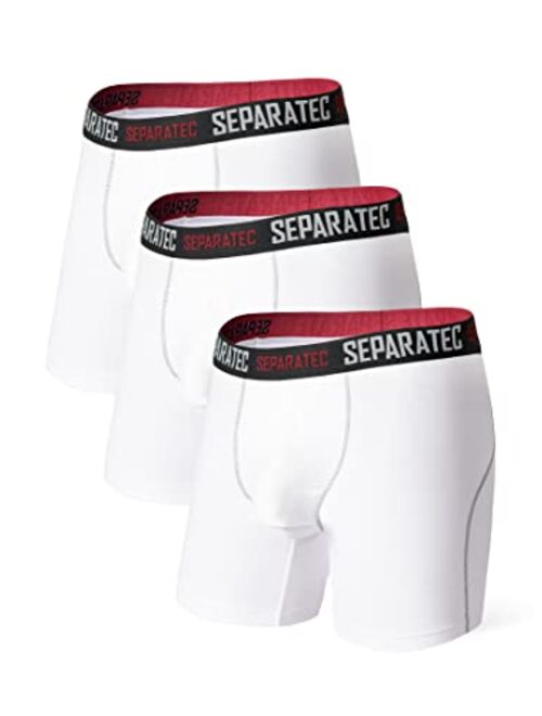 Separatec Men's 3 Pack Sport Performance Dual Pouch Boxer Briefs Underwear