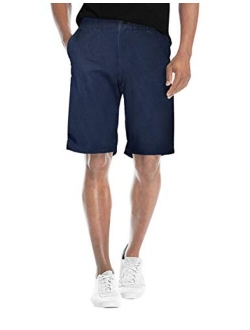 Agile Mens Super Comfy Stretch Flex Waist Cargo Shorts Flat Front Chino