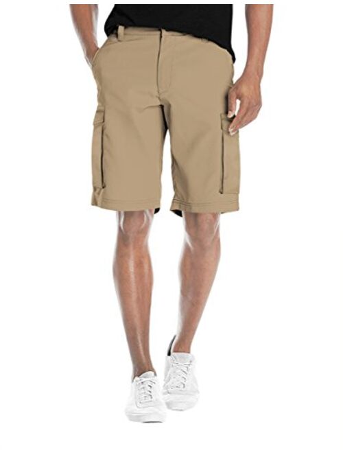 Agile Mens Super Comfy Stretch Flex Waist Cargo Shorts Flat Front Chino