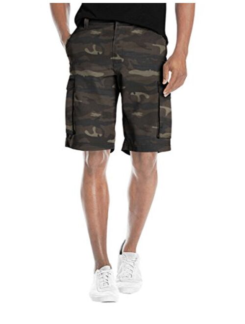 Agile Mens Super Comfy Stretch Flex Waist Cargo Shorts Flat Front Chino