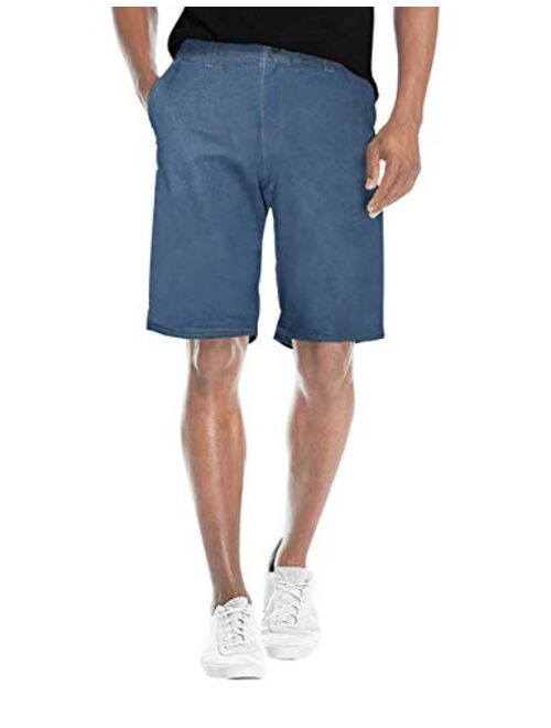 Agile Mens Super Comfy Stretch Flex Waist Cargo Shorts Flat Front Chino