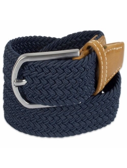 E-Living Store Men's 32mm Woven Expandable Braided Stretch Belts, (Available in Multiple Colors & Sizes S-XXXXXL)