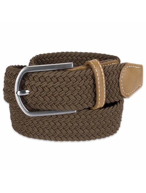 E-Living Store Men's 32mm Woven Expandable Braided Stretch Belts, (Available in Multiple Colors & Sizes S-XXXXXL)