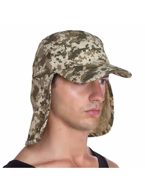 Top Level Outdoor Fishing Sun Cap - Ear Neck Flap Hat