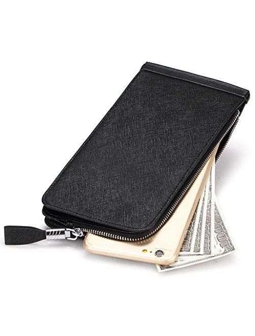 Huztencor Womens Leather Credit Card Holder Wallet RFID Blocking Wallet Women Card Case Purse