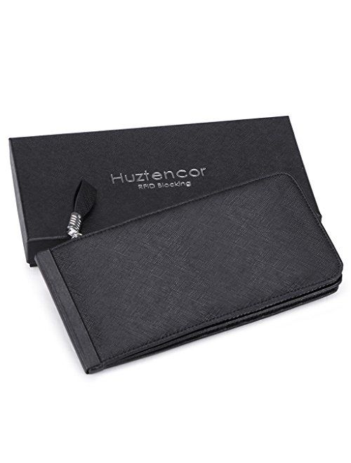 Huztencor Womens Leather Credit Card Holder Wallet RFID Blocking Wallet Women Card Case Purse