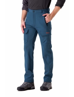 Clothin Men's Softshell Fleece-Lined Cargo Pants - Warm, Breathable, Water-Repellent, Wind-Resistant-Insulated