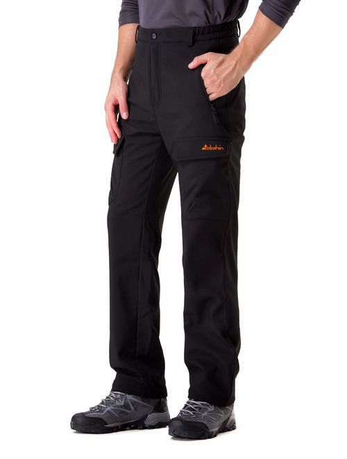 Clothin Men's Softshell Fleece-Lined Cargo Pants - Warm, Breathable, Water-Repellent, Wind-Resistant-Insulated