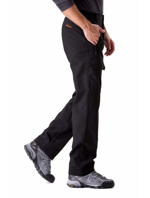 Clothin Men's Softshell Fleece-Lined Cargo Pants - Warm, Breathable, Water-Repellent, Wind-Resistant-Insulated