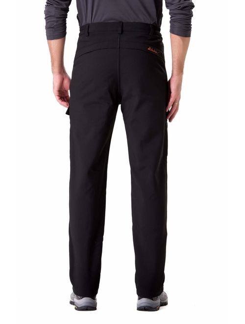 Clothin Men's Softshell Fleece-Lined Cargo Pants - Warm, Breathable, Water-Repellent, Wind-Resistant-Insulated