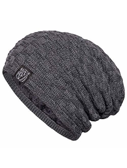 YSense Slouchy Beanie Winter Hats for Men & Women, Warm Skull Caps Oversized Fleece Lined Knit Hat