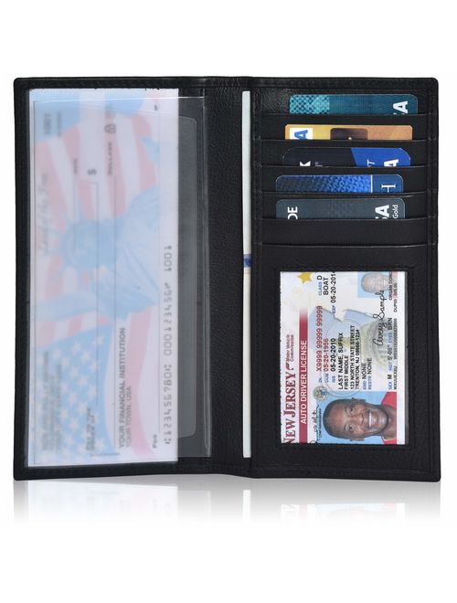 Checkbook Cover for Duplicate Checks - Standard Register Wallet for Men & Women