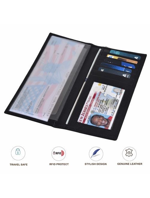 Checkbook Cover for Duplicate Checks - Standard Register Wallet for Men & Women