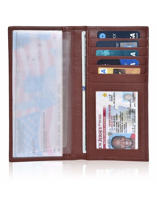 Checkbook Cover for Duplicate Checks - Standard Register Wallet for Men & Women