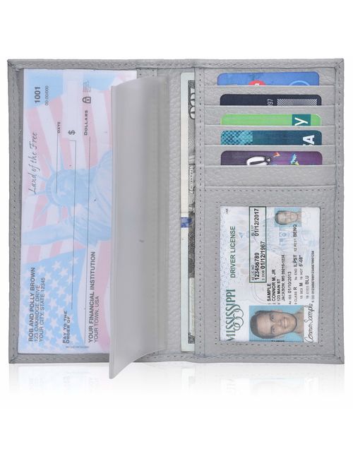 Checkbook Cover for Duplicate Checks - Standard Register Wallet for Men & Women