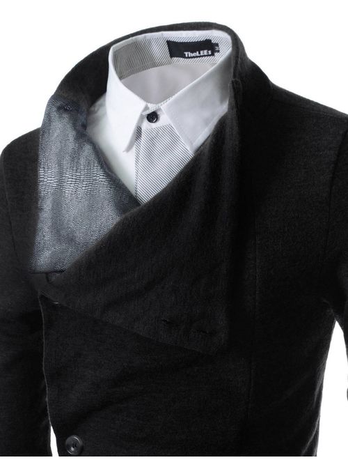 (GD93) Slim Stylish Unbalanced Metallic Leather Point Knitted Cardigan Sweaters