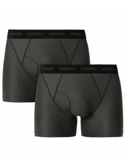 Men's 2 Pack Quick Dry Travel Underwear Breathable Mesh Boxer Briefs for Outdoor Sports Lightweight Trunks M16