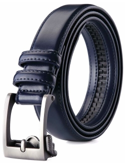 Belts for Men Ratchet, Leather Belt with Automatic Slide Buckle, 1 1/4" Click Belt, Adjustable Perfect Fit