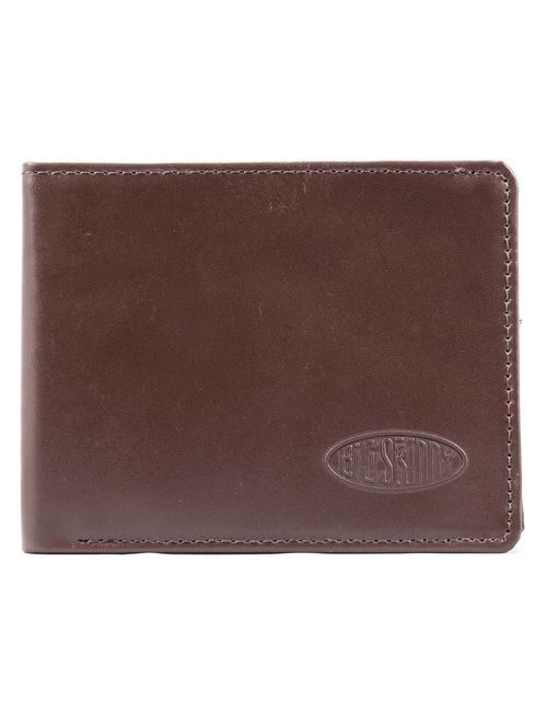 Big Skinny Men's Slimline Leather Bi-Fold Slim Wallet, Holds Up to 25 Cards