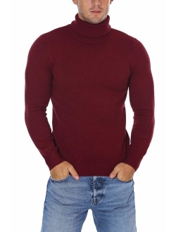 Rocorose Men's Long Sleeve Essential Turtleneck Sweater Pullover