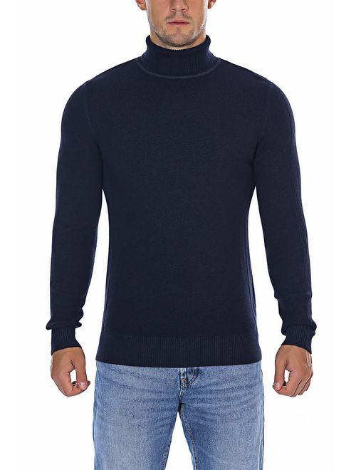 Rocorose Men's Long Sleeve Essential Turtleneck Sweater Pullover