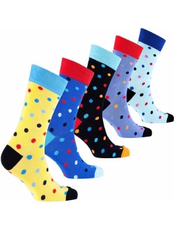 Socks n Socks-Mens 5pair Luxury Colorful Cotton Fun Novelty Dress Socks Gift Box