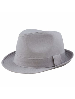 The Hat Depot Unisex Cotton Twill Herringbone Fedora Hat