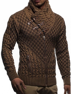 Men's Knitted Jacket Turtleneck Cardigan Winter Pullover Hoodies Casual Sweaters Jumper LN5340