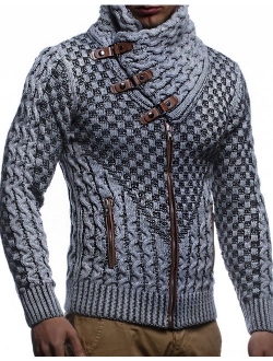 Men's Knitted Jacket Turtleneck Cardigan Winter Pullover Hoodies Casual Sweaters Jumper LN5340