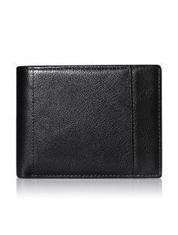 Mens Wallet Bifold RFID Genuine Leather Slim Gift Wallets for Men with Removable Card Holder
