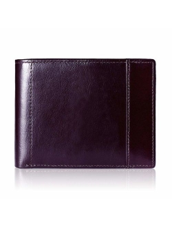 Mens Wallet Bifold RFID Genuine Leather Slim Gift Wallets for Men with Removable Card Holder