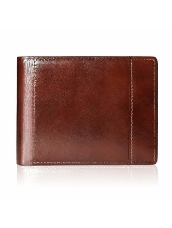 Mens Wallet Bifold RFID Genuine Leather Slim Gift Wallets for Men with Removable Card Holder