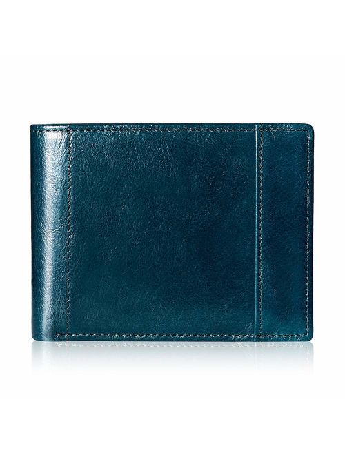 Mens Wallet Bifold RFID Genuine Leather Slim Gift Wallets for Men with Removable Card Holder