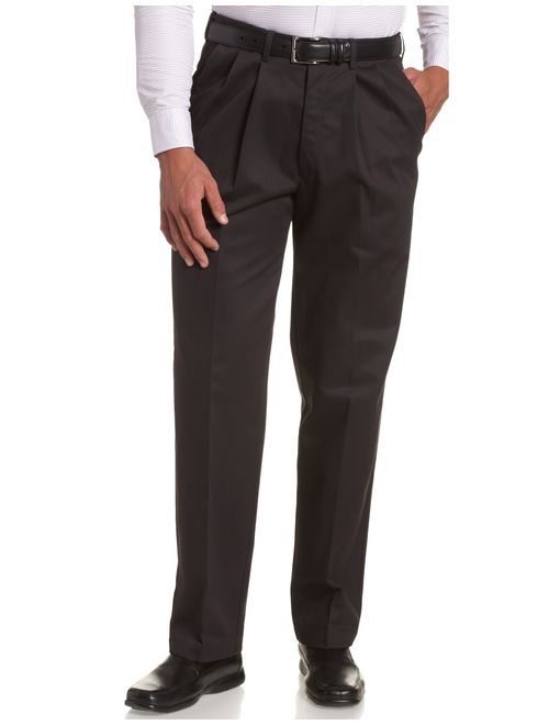 Haggar Men's Big and Tall Work to Weekend Hidden Expandable-Waist Pleat-Front Pant