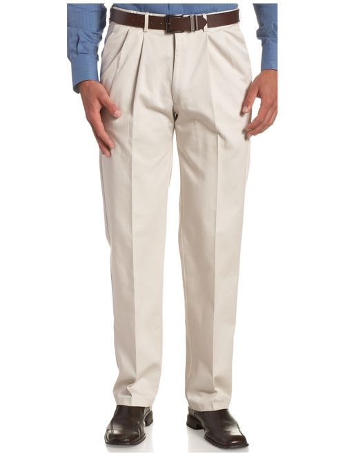 Haggar Men's Big and Tall Work to Weekend Hidden Expandable-Waist Pleat-Front Pant