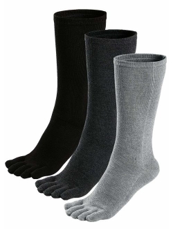 Mens Toe Socks Cotton Athletic Running Ankle Five Finger Crew Socks