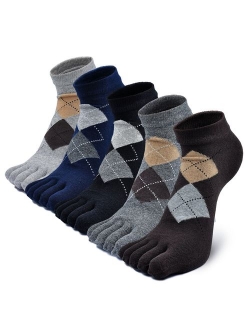 Mens Toe Socks Cotton Athletic Running Ankle Five Finger Crew Socks