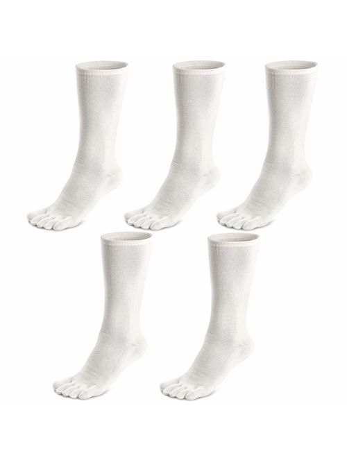 Mens Toe Socks Cotton Athletic Running Ankle Five Finger Crew Socks