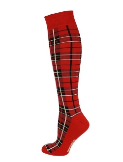 Mysocks Knee High Long Socks Plaid Design