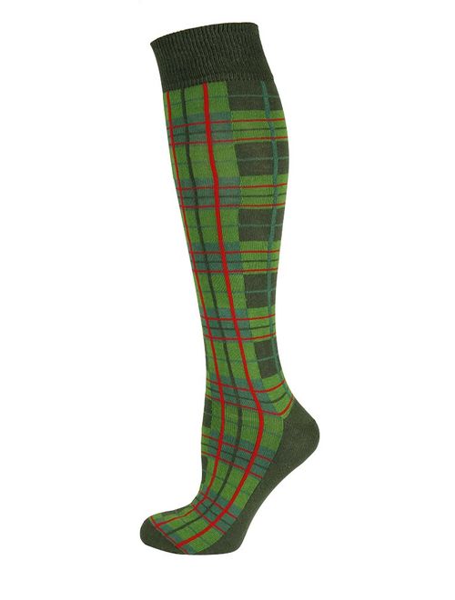 Mysocks Knee High Long Socks Plaid Design