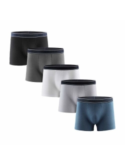 Men's Luxury Bamboo Boxer Underwear Ultra Soft and Breathable Stripes Boxer Briefs 5 Pack