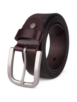 Tonly Monders Men's Belt Vintage Genuine Leather Belt Black/Brown, 1 1/2 Inch Width